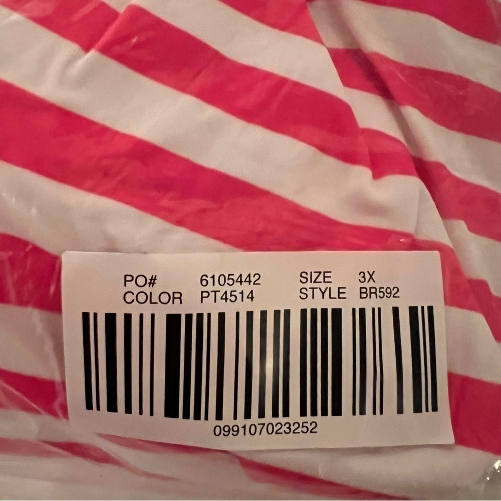 NWT! J. Crew Wild Berry White Striped Tie-Shoulder One-Piece Swimsuit. Size 3X. - Picture 7 of 8